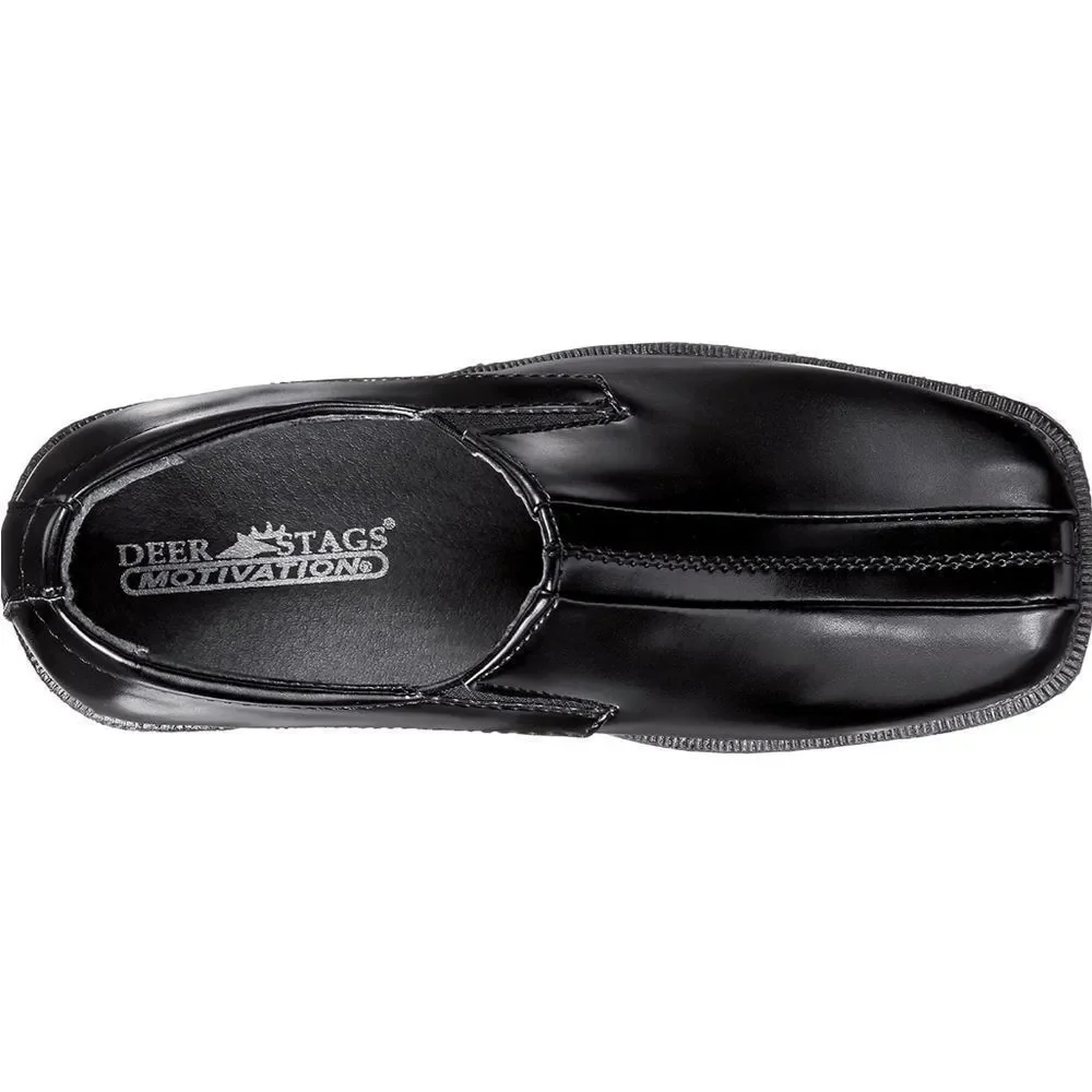 🔥Deer Stags Black Wings Slip-on Dress Shoes Youth Size 4.5